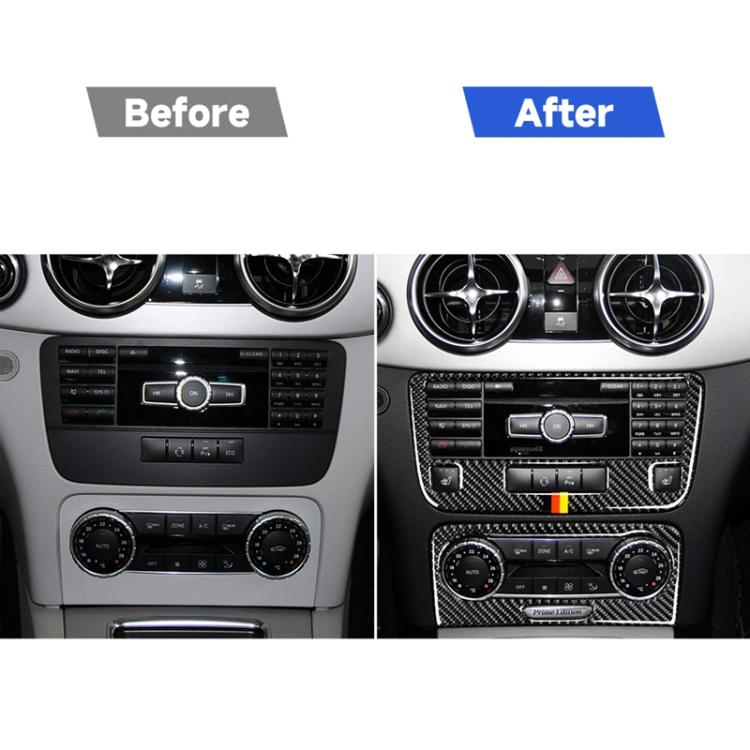 Car Carbon Fiber Air Conditioning Control Panel Decorative Sticker for Mercedes-Benz Traje Para GLK X204 300, 260, 350, 250, 220, 2013-2015, Left and Right Drive Universal, Air Conditioning Control Panel