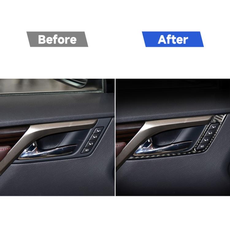 Car Carbon Fiber Front Door Handle B Decorative Sticker for Lexus RX300 / 270 / 200T / 450h 2016-2019, Left and Right Drive Universal, Front Door Handle B
