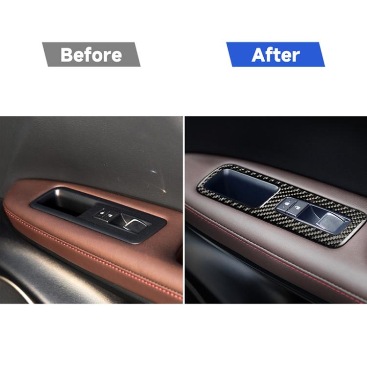 Car Carbon Fiber Window Glass Lift Decorative Sticker for Lexus RX300 / 270 / 200T / 450h 2016-2019, Left Drive, Window Glass Lift, Left Drive