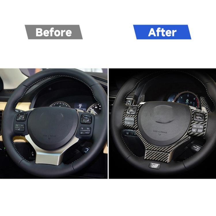 Car Carbon Fiber Steering Wheel Sets Decorative Sticker for Lexus NX200 / 200t / 300h 2014-2021, Left and Right Drive Universal, Steering Wheel Sets