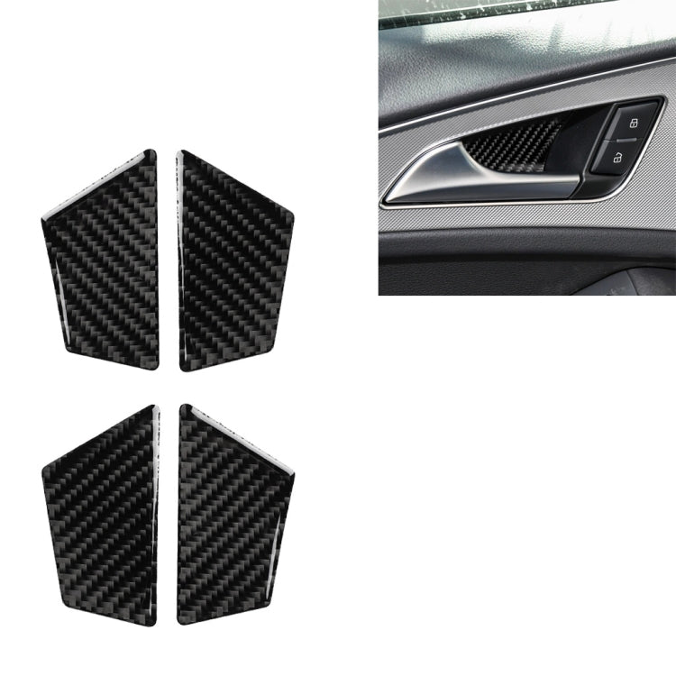Car Carbon Fiber Inner Door Bowl Decorative Sticker for Audi A6 S6 C7 A7 S7 4G8 2012-2018, Left and Right Drive Universal, Inner Door Bowl