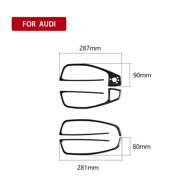 Car Carbon Fiber Glass Lifter Long Style Decorative Sticker for Audi A6 S6 C7 A7 S7 4G8 2012-2018, Right Drive, Glass Lifter, Right Drive