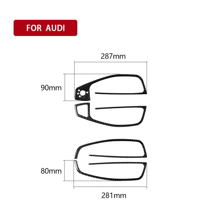 Car Carbon Fiber Glass Lifter Long Style Decorative Sticker for Audi A6 S6 C7 A7 S7 4G8 2012-2018, Left Drive, Glass Lifter, Left Drive