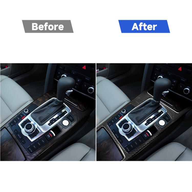 Car Carbon Fiber Gear Shift Position + Side Panel Decorative Sticker for Audi A6 2005-2011, Right Drive, Low Configuration, Gear Shift Position Right Drive, Low Configuration