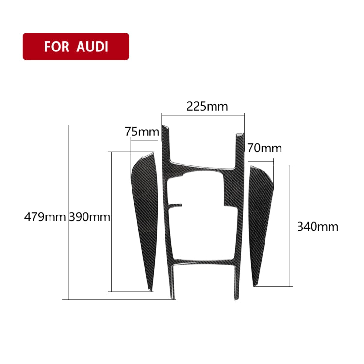 Car Carbon Fiber Gear Shift Position + Side Panel Decorative Sticker for Audi A6 2005-2011, Left Drive, Low Configuration, Gear Shift Position Left Drive, Low Configuration