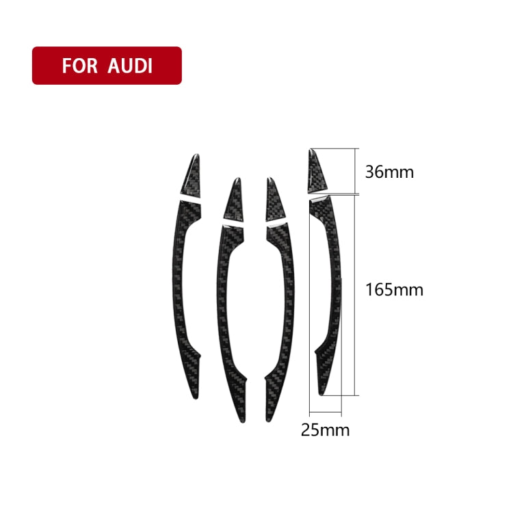 4 PCS Car Carbon Fiber Door Outside Handle Decorative Sticker for Audi A3 2014-2019, Left and Right Drive Universal, Door Outside Handle