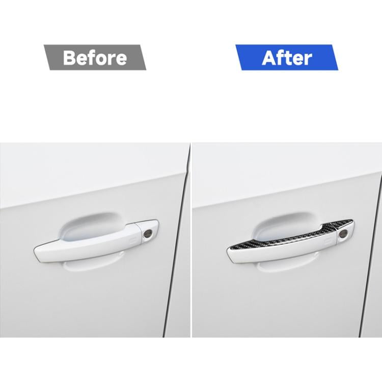 4 PCS Car Carbon Fiber Door Outside Handle Decorative Sticker for Audi A3 2014-2019, Left and Right Drive Universal, Door Outside Handle