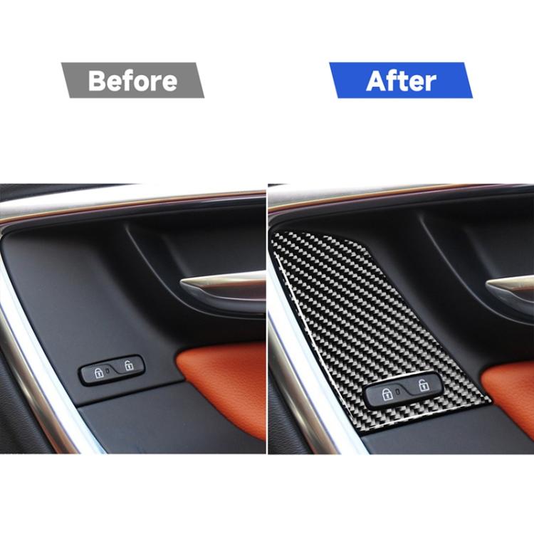 4 PCS Car Carbon Fiber Window Lifting Button Decorative Stickers for Volvo V60 / XC60 2010-2017 / S60 2010-2018, Right Drive, Window Lifting Button, Right Drive A