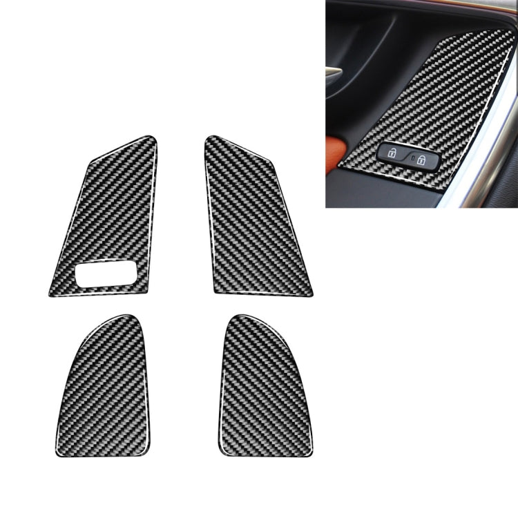 4 PCS Car Carbon Fiber Window Lifting Button Decorative Stickers for Volvo V60 / XC60 2010-2017 / S60 2010-2018, Left Drive, Window Lifting Button, Left Drive A