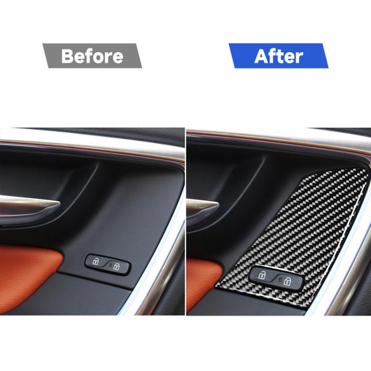 4 PCS Car Carbon Fiber Window Lifting Button Decorative Stickers for Volvo V60 / XC60 2010-2017 / S60 2010-2018, Left Drive, Window Lifting Button, Left Drive A