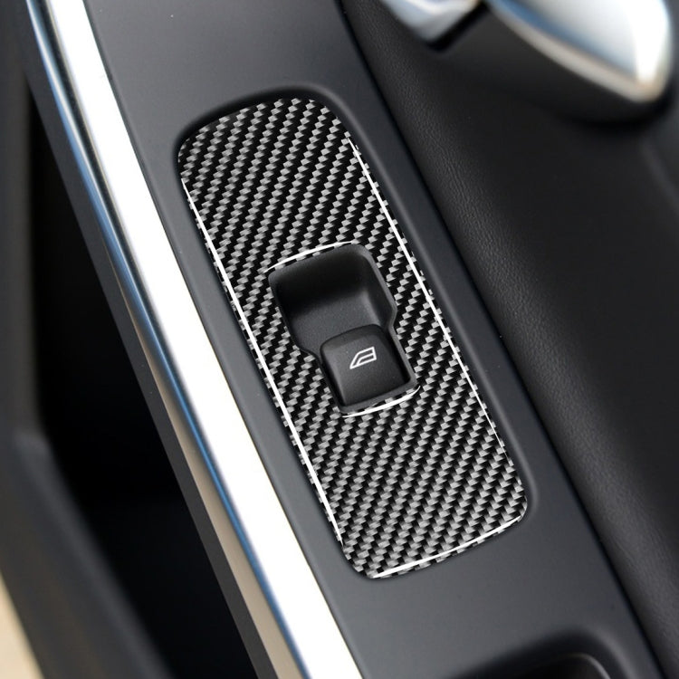 3 PCS Car Carbon Fiber Window Lifting Button Decorative Stickers for Volvo V60 2010-2017 / S60 2010-2018, Left Drive, Window Lifting Button, Left Drive