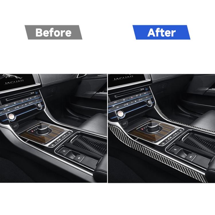 2 PCS Car Carbon Fiber Armrest Decorative Stickers for Jaguar XE X760 XF X260 2016-2020, Left and Right Drive Universal, Armrest