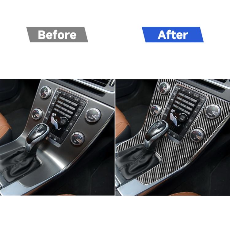Car Carbon Fiber Central Control Panel Decorative Stickers for Volvo V60 2010-2017 / S60 2010-2018, Right Drive, Central Control Panel, Right Drive