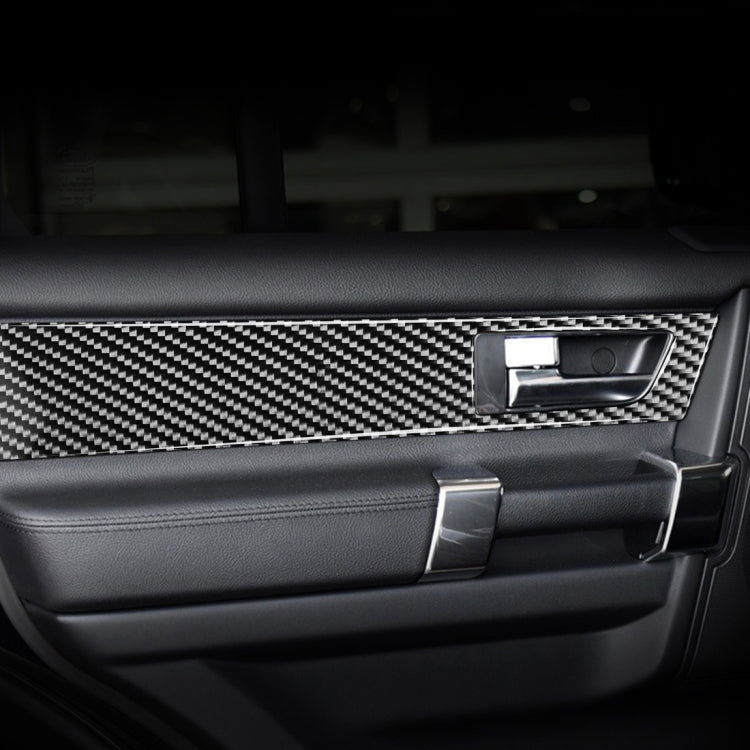 4 PCS Car Carbon Fiber Door Inner Handle Decorative Sticker for Land Rover Discovery 4 2010-2016, Left and Right Drive Universal, Door Inner Handle