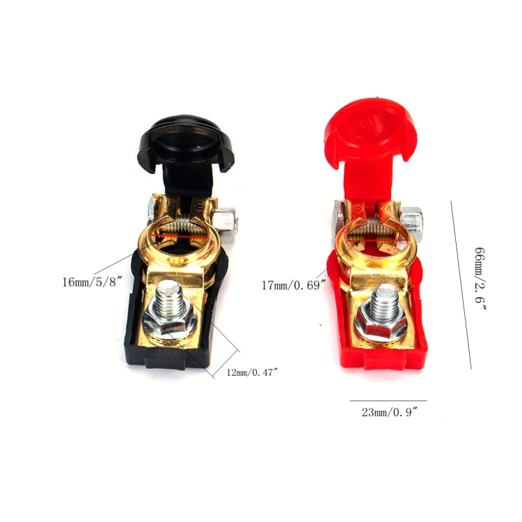 1 Pair Car Battery Cable Terminal Clamps Connectors Battery Clip Wiring with Protective Cleaning, with Protective Cleaning