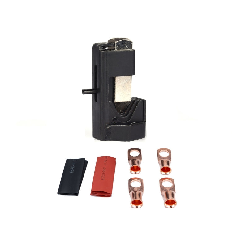 Car Battery Cable Hammer Crimper Hammer Lug Crimper Tool Pliers with T2 Copper 4 x 3/8 Heavy-duty Cold-pressed Wire Terminals, 4 x 3/8