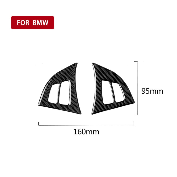 2 in 1 Car Carbon Fiber Solid Color Steering Wheel Buttons Decorative Sticker for BMW E70 X5 2008-2013, Left and Right Drive Universal, Steering Wheel Buttons