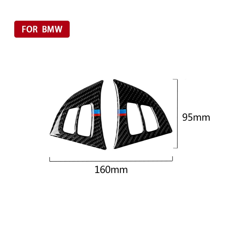 2 in 1 Car Carbon Fiber Tricolor Steering Wheel Buttons Decorative Sticker for BMW E70 X5 2008-2013, Left and Right Drive Universal, Steering Wheel Buttons(Tricolor)