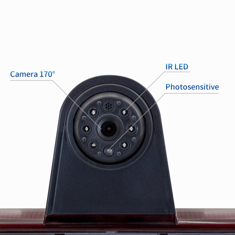 PZ461 Car Waterproof High Position Tail Light Brake Light View Camera + 7 inch Rearview Monitor for Mercedes Benz / Volkswagen, PZ461 + 7 inch Rearview Monitor