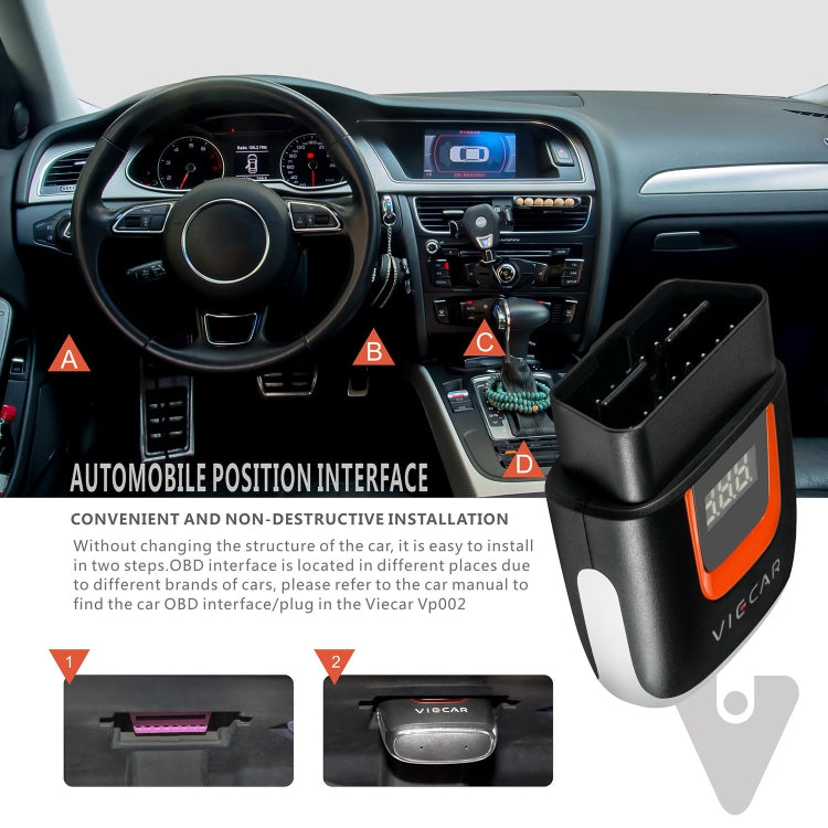 Viecar VP002 Car Mini OBD Fault Detector V1.5 WiFi Diagnostic Tool, VP002