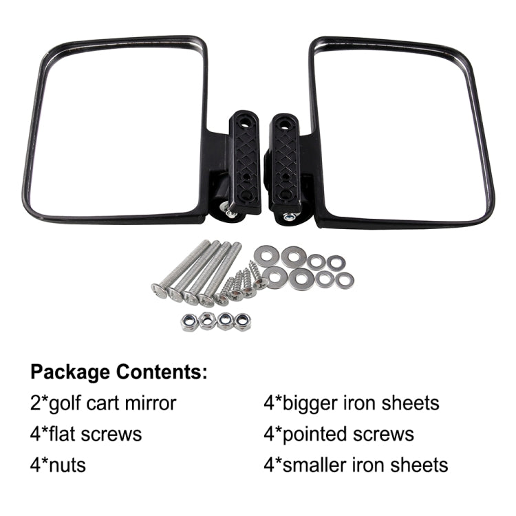 Side Mirror Rear View Mirror for Golf Carts, MR020