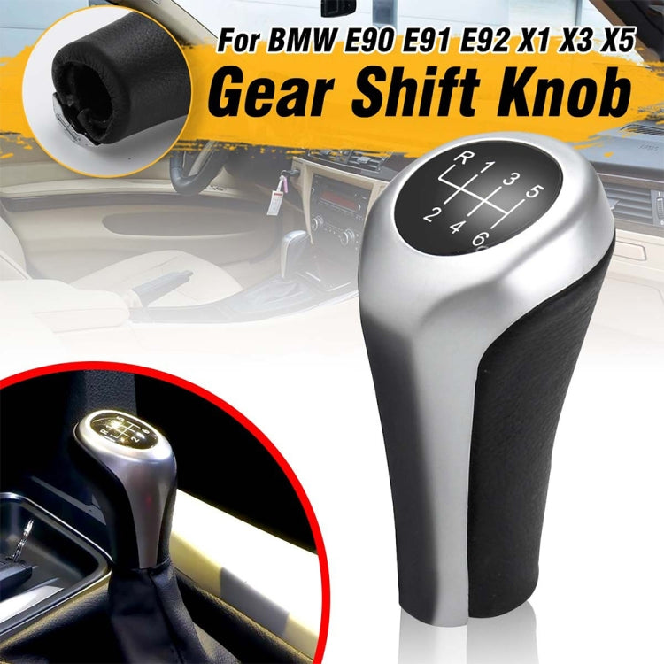 Car 6-speed Matte Silver Gear Shift Lever Knob for BMW, 6-speed Matte Silver