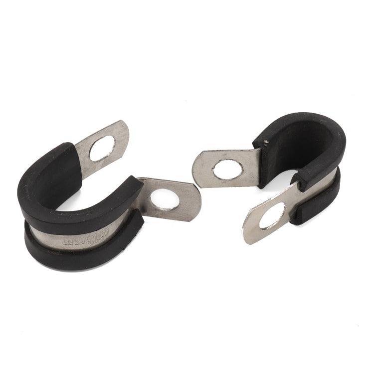 10 PCS Car Rubber Cushion Pipe Clamps Stainless Steel Clamps, Size: 7/8 inch (22mm), Size: 7/8 inch (22mm)
