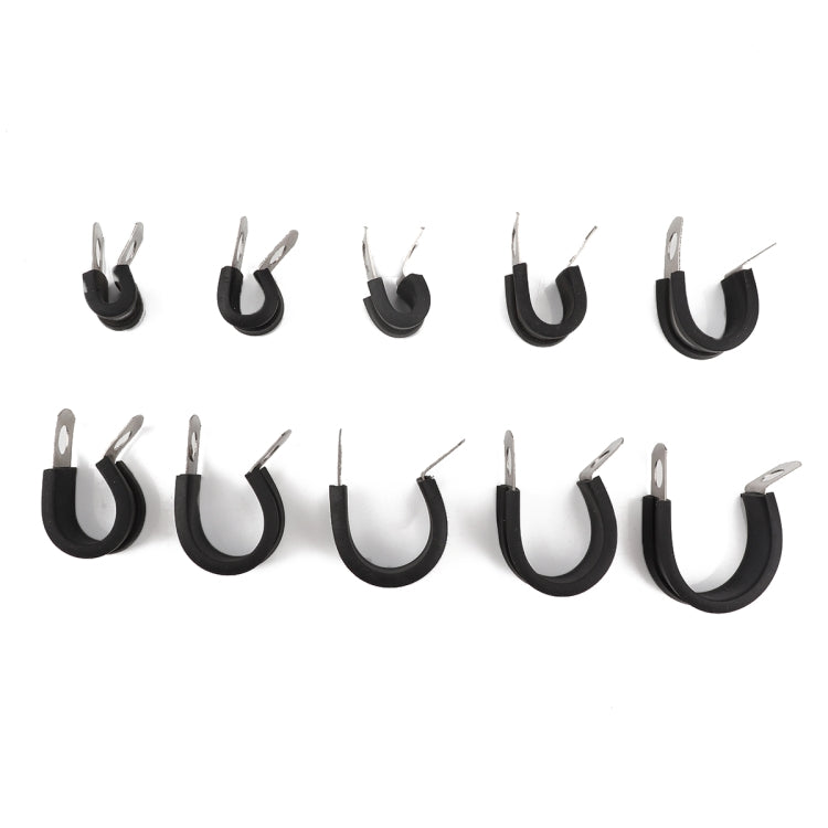 10 PCS Car Rubber Cushion Pipe Clamps Stainless Steel Clamps, Size: 7/8 inch (22mm), Size: 7/8 inch (22mm)