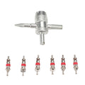 4 in 1 Remover Tool + 6 Car Trunk Motorcycles Tire Valve, A2203
