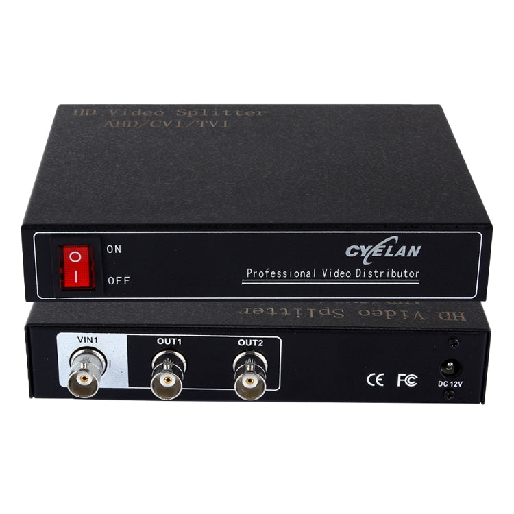 Coaxial AHD / CVI / TVI 1 into 2 Video Signal Splitter, 1 into 2