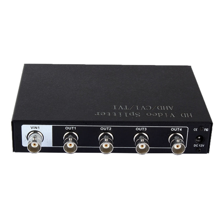 Coaxial AHD / CVI / TVI 1 into 4 Video Signal Splitter, 1 into 4