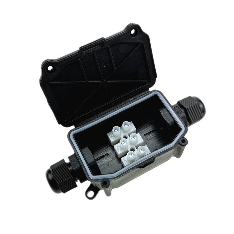 IP66 Waterproof Two-way Junction Box with PA10 3-bit Terminal, IP66+PA10