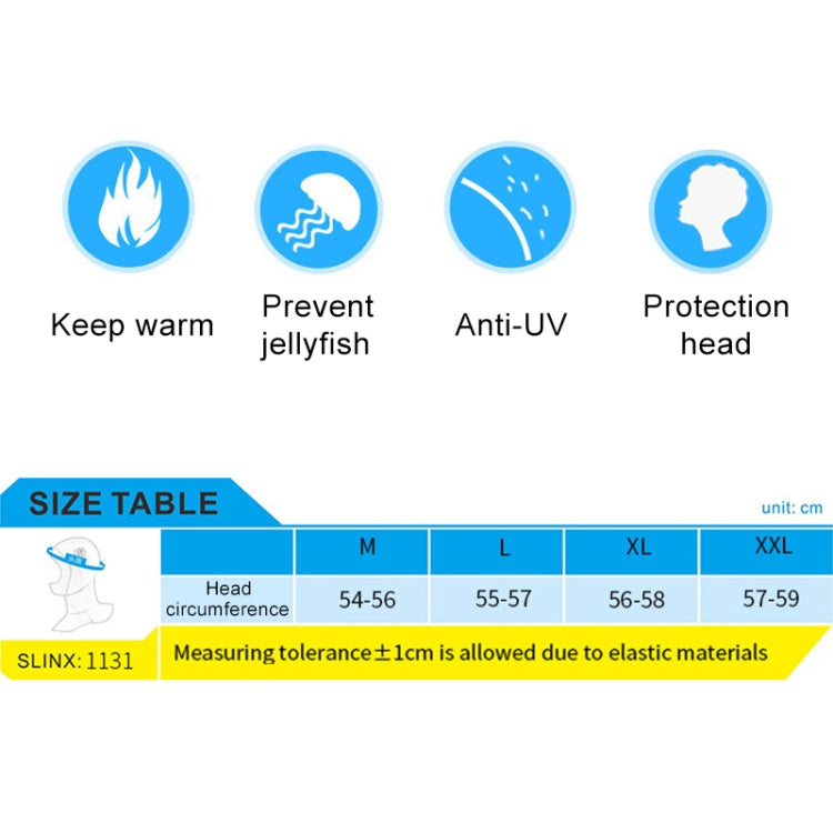 SLINX 1131 3mm Neoprene Waterproof Warm Ear Protection Diving Hood, M, L, XL