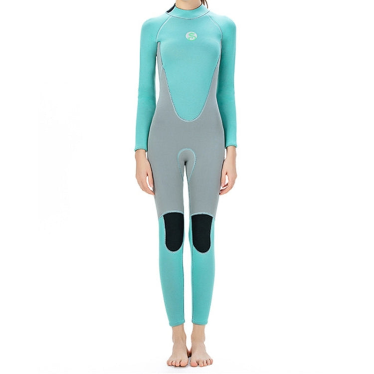 SLINX 1710 3mm Neoprene Super Elastic Wear-resistant Warm Contrast Long-sleeved One-piece Diving Wetsuit for Women, XS, S, L, XL