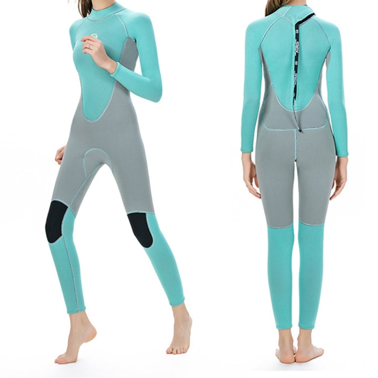 SLINX 1710 3mm Neoprene Super Elastic Wear-resistant Warm Contrast Long-sleeved One-piece Diving Wetsuit for Women, XS, S, L, XL