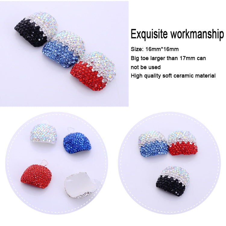 2 PCS Crystal Fake Nail Art Tips Rhinestone Full Cover Toenails Decals Stickers, NO:17, NO:18, NO:19, NO:20, NO:21, NO:22, NO:23, NO:24, NO:25, NO:26