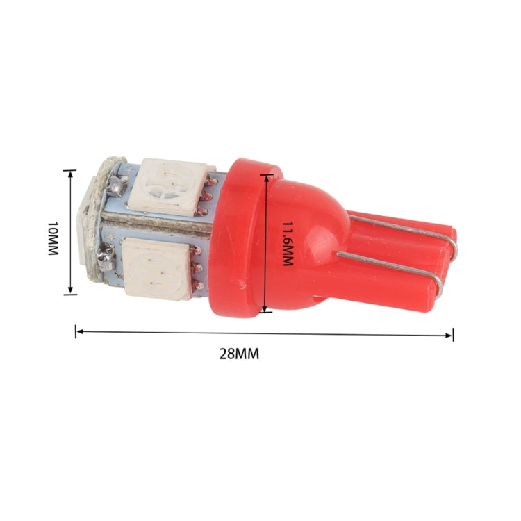 35 PCS T10 Car Modification LED Indicator Light with T10 Lamp Holder(Red Light）, A3608