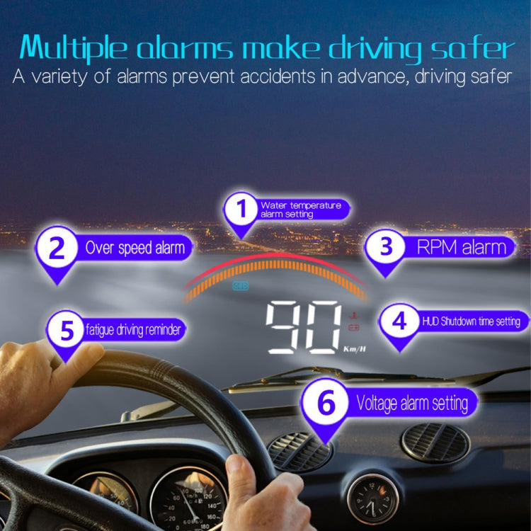 M11 Car OBD2 + GPS Mode Head-up Display HUD Overspeed / Speed / Water Temperature Alarm, M11