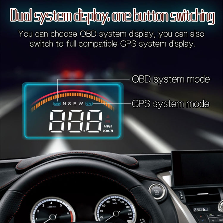 M11 Car OBD2 + GPS Mode Head-up Display HUD Overspeed / Speed / Water Temperature Alarm, M11