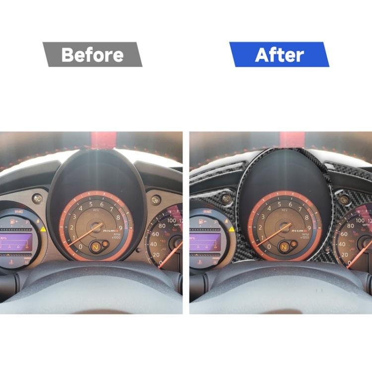 5 in 1 Car Carbon Fiber Speed Dashboard Decorative Sticker for Nissan 370Z Z34 2009-, Left and Right Drive Universal, Speed Dashboard