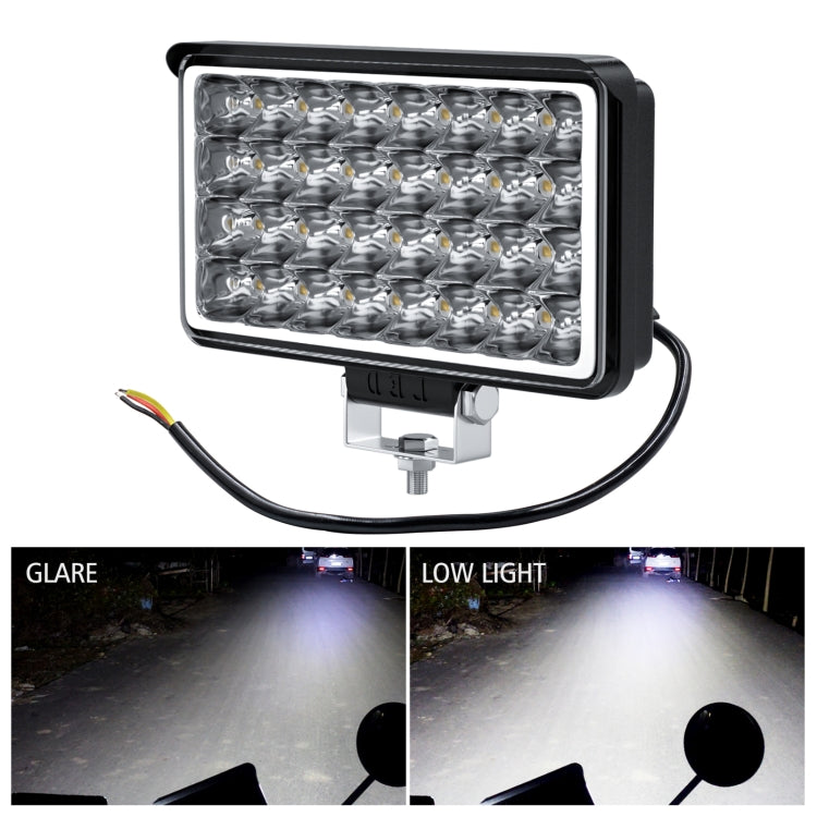 WUPP CS-1242A1 Car 4 inch Square 32LEDs Highlight Work Light Modified Front Bumper Lamp Spotlight, CS-1242A1