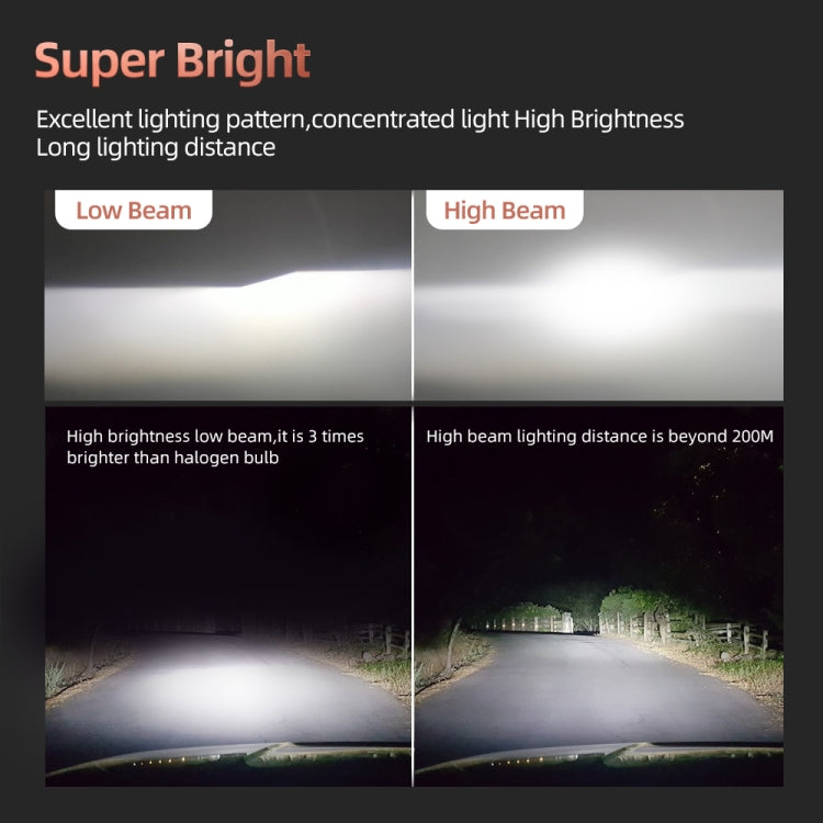 2 PCS DC9-36V / 25W / 6000K / 2500LM IP68 Waterproof Car LED Headlight, F2 9005 / HB3 / H10