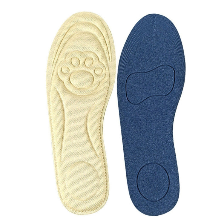 082 Soft Breathable Shockproof Massage Cat Paw Sports Full Insole Shoe-pad, Size: 225-250mm, 082(Apricot), 082(Pink), 082(Black)