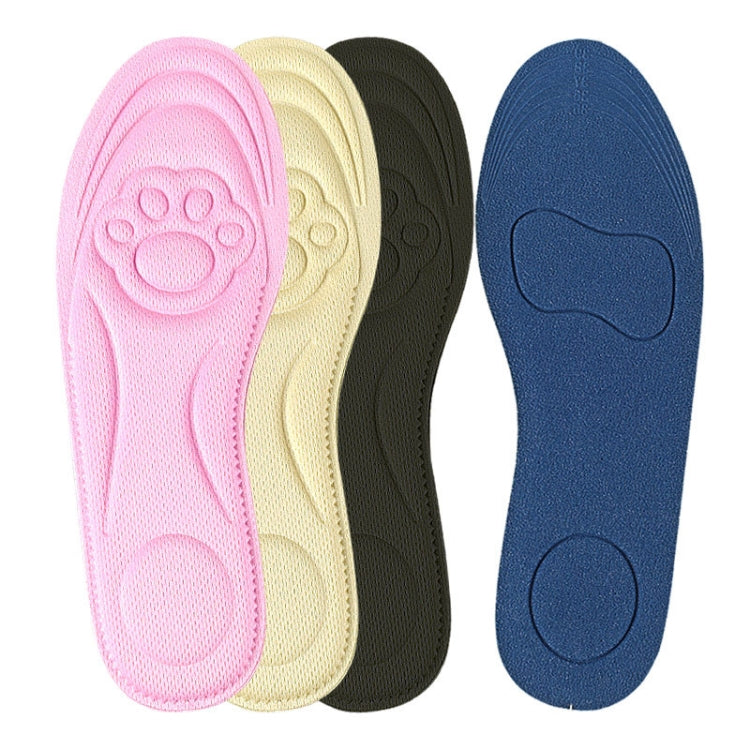 082 Soft Breathable Shockproof Massage Cat Paw Sports Full Insole Shoe-pad, Size: 225-250mm, 082(Apricot), 082(Pink), 082(Black)