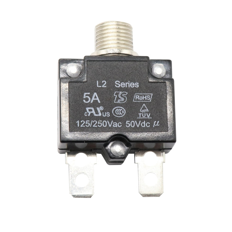 L2 Series 50V Car Overload Protector Manual Reset DC Circuit Breaker with Waterproof Cover, 5A, 10A, 15A, 20A, 30A