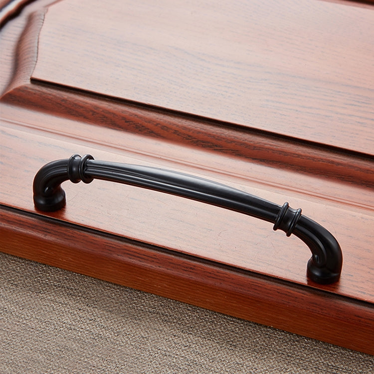 6569-128 Matte Black Peach Wood Drawer Cabinet Door Handle, 6569-128 Matte Black