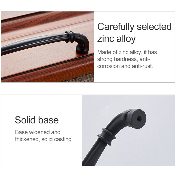 6569-128 Matte Black Peach Wood Drawer Cabinet Door Handle, 6569-128 Matte Black