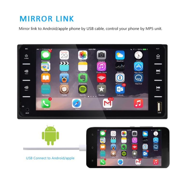 Q3160 7 inch Car Touch Capacitive Screen MP5 Player Support FM / TF / Mirror Link for Toyota Corolla, Q3160