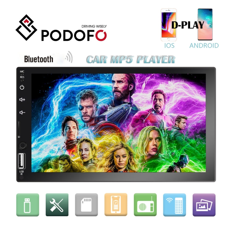 Q3161 7 inch Car MP5 Player Support FM / TF / Bluetooth with Remote Controler, Q3161