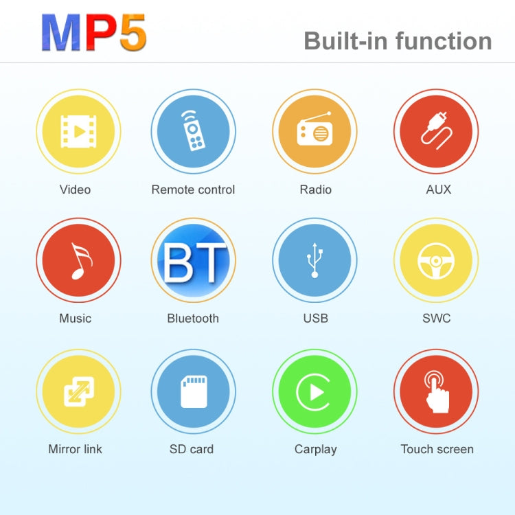 Q3366 Car 9-inch Touch HD Detachable Screen MP5 Support CarPlay / FM with Remote Controler, Q3366